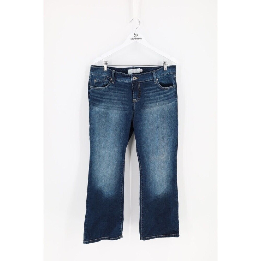Torrid Women Size 16XSx27 Dark Wash Relaxed Boot Cut Mid-Rise Jeans